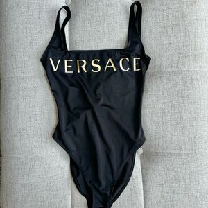 Versace Black and Gold Women's One Piece Swimsuit